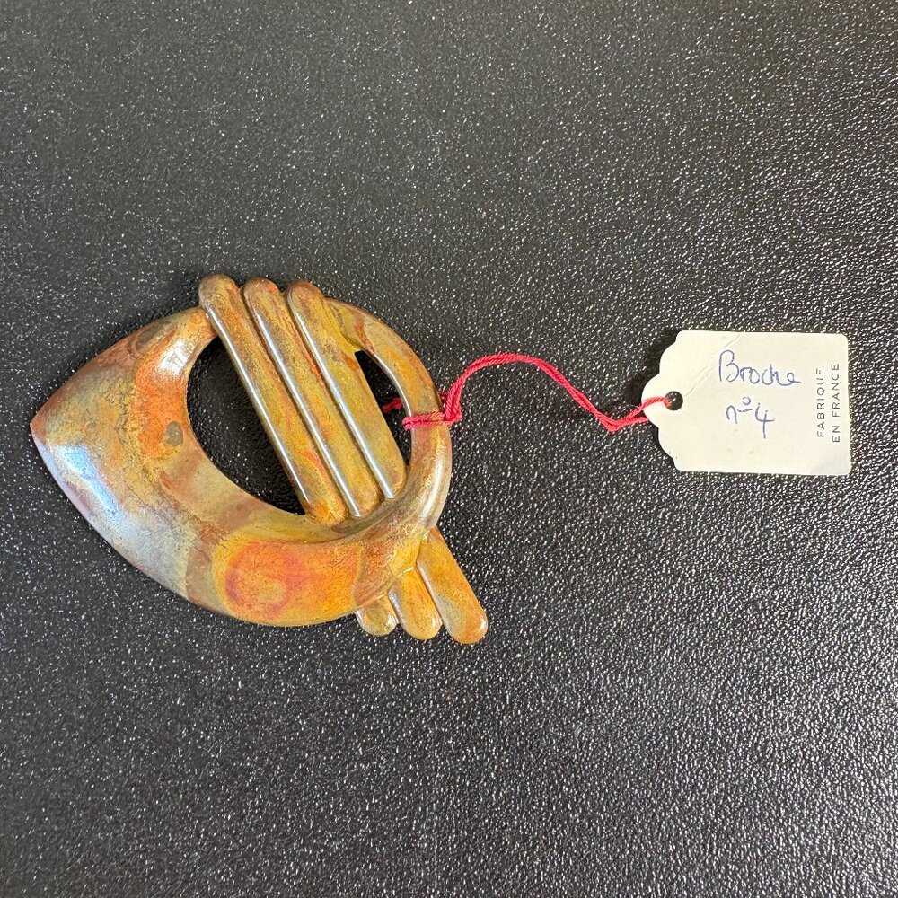 Vintage Brooch Pin from France possibly Copper